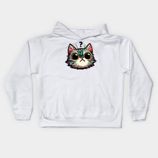 Confused butterfly on cat nose Kids Hoodie